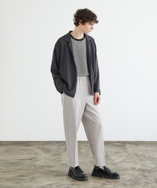 ASTRONOMY（アストロノミー）の「梨地ストレッチボタンレステーラードジャケット（テーラードジャケット・メンズ・グレー/ブラック/グリーン/ダークグレー/ベージュ・L/M）」の17枚目の写真