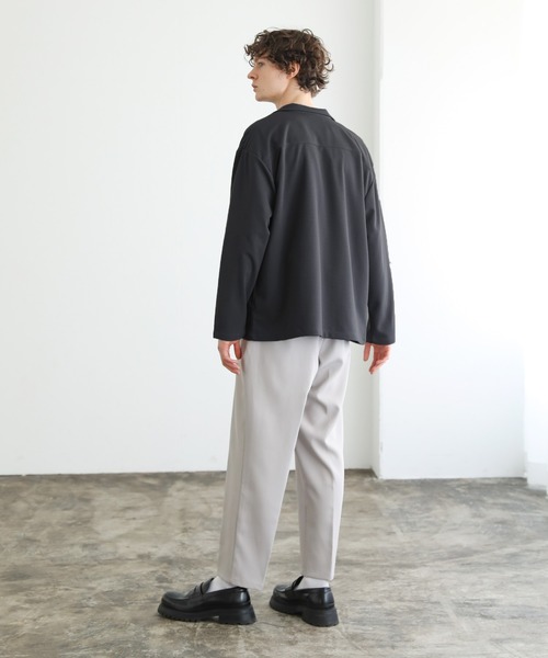 ASTRONOMY（アストロノミー）の「梨地ストレッチボタンレステーラードジャケット（テーラードジャケット・メンズ・グレー/ブラック/グリーン/ダークグレー/ベージュ・L/M）」の9枚目の写真