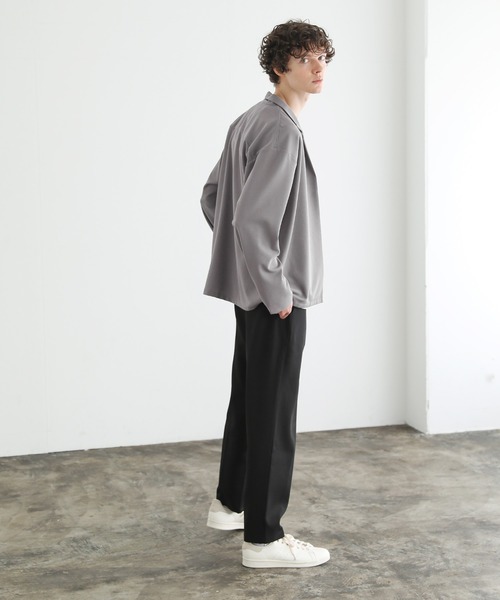 ASTRONOMY（アストロノミー）の「梨地ストレッチボタンレステーラードジャケット（テーラードジャケット・メンズ・グレー/ブラック/グリーン/ダークグレー/ベージュ・L/M）」の21枚目の写真