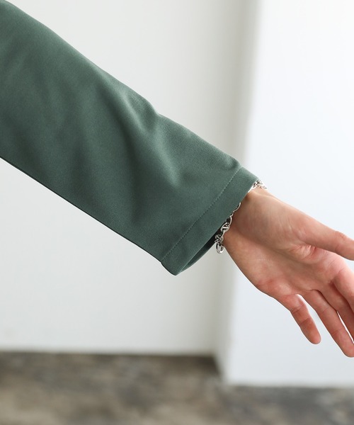 ASTRONOMY（アストロノミー）の「梨地ストレッチボタンレステーラードジャケット（テーラードジャケット・メンズ・グレー/ブラック/グリーン/ダークグレー/ベージュ・L/M）」の11枚目の写真