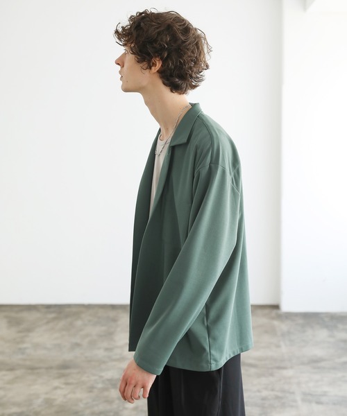 ASTRONOMY（アストロノミー）の「梨地ストレッチボタンレステーラードジャケット（テーラードジャケット・メンズ・グレー/ブラック/グリーン/ダークグレー/ベージュ・L/M）」の6枚目の写真