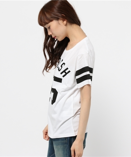 WEGO（ウィゴー）の「WEGO/ナンバリングラインTシャツ（Tシャツ/カットソー・レディース・オフホワイト/ブラック・FREE）」の4枚目の写真