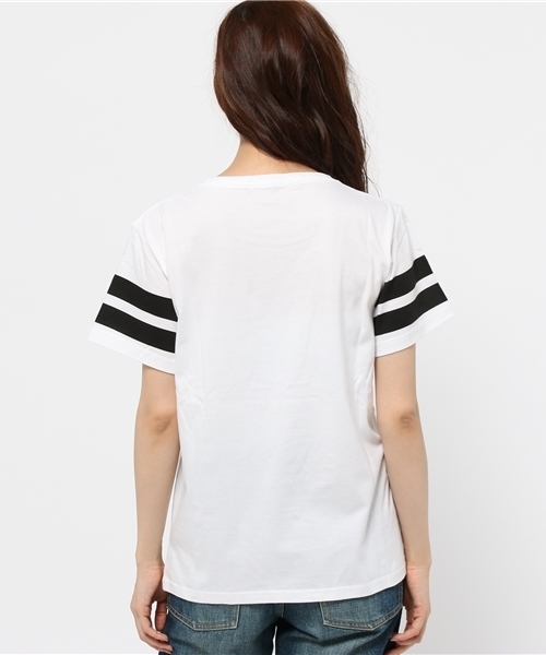 WEGO（ウィゴー）の「WEGO/ナンバリングラインTシャツ（Tシャツ/カットソー・レディース・オフホワイト/ブラック・FREE）」の5枚目の写真