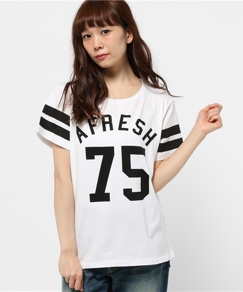 WEGO（ウィゴー）の「WEGO/ナンバリングラインTシャツ（Tシャツ/カットソー・レディース・オフホワイト/ブラック・FREE）」の11枚目の写真