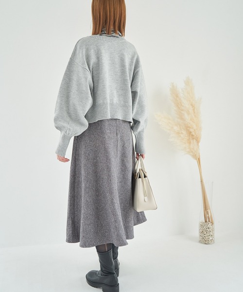 ROPE' PICNIC(ロペピクニック)の「フレアーツイードジャンパースカート(ジャンパースカート・レディース・ベージュ/グレー・36/38)」の3枚目の写真