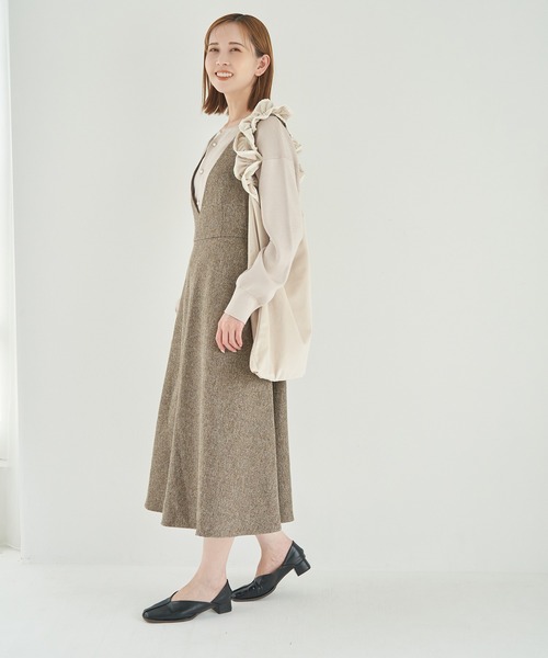 ROPE' PICNIC(ロペピクニック)の「フレアーツイードジャンパースカート(ジャンパースカート・レディース・ベージュ/グレー・36/38)」の12枚目の写真