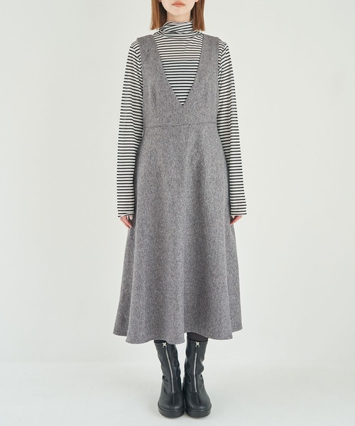 ROPE' PICNIC(ロペピクニック)の「フレアーツイードジャンパースカート(ジャンパースカート・レディース・ベージュ/グレー・36/38)」の10枚目の写真