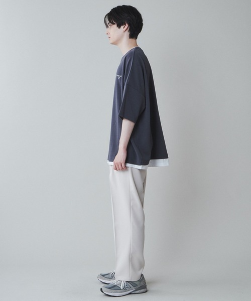 LUCY（ルーシー）の「LUCY/フェイクレイヤードワンポイント刺繍T（T