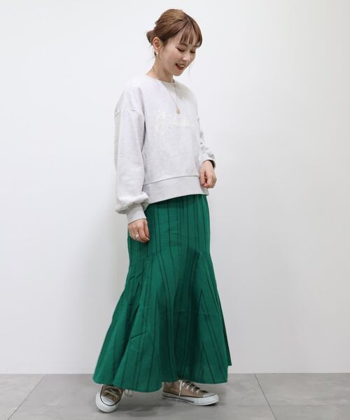 AMERICAN HOLIC（アメリカンホリック）の「リネンブレンドストライプマーメードスカート（スカート・レディース・ブラウン系その他4/グリーン系その他3・L/M/S）」の10枚目の写真