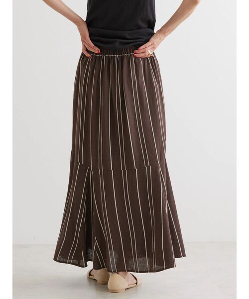 AMERICAN HOLIC（アメリカンホリック）の「リネンブレンドストライプマーメードスカート（スカート・レディース・ブラウン系その他4/グリーン系その他3・L/M/S）」の14枚目の写真