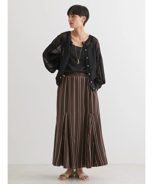 AMERICAN HOLIC（アメリカンホリック）の「リネンブレンドストライプマーメードスカート（スカート・レディース・ブラウン系その他4/グリーン系その他3・L/M/S）」の16枚目の写真