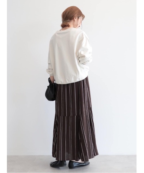 AMERICAN HOLIC（アメリカンホリック）の「リネンブレンドストライプマーメードスカート（スカート・レディース・ブラウン系その他4/グリーン系その他3・L/M/S）」の4枚目の写真