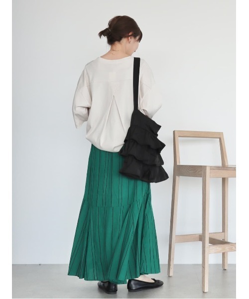 AMERICAN HOLIC（アメリカンホリック）の「リネンブレンドストライプマーメードスカート（スカート・レディース・ブラウン系その他4/グリーン系その他3・L/M/S）」の6枚目の写真