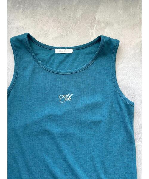 ehka sopo（エヘカソポ）の「ワンポイント刺繍タンクトップ（タンクトップ・レディース・グリーン/ベージュ/ブラック/キナリ・F）」の4枚目の写真