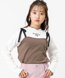 肩りぼんキャミドッキングロンT