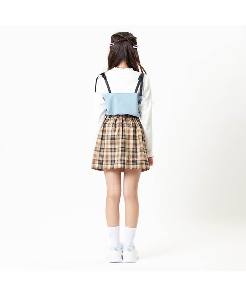 algy(アルジー)の「肩りぼんキャミドッキングロンT(Tシャツ/カットソー・キッズ・ブラウン/チェック/サックスブルー・XX-SMALL/X-SMALL/MEDIUM/SMALL)」の12枚目の写真