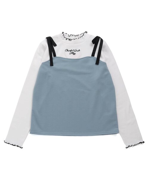 algy(アルジー)の「肩りぼんキャミドッキングロンT(Tシャツ/カットソー・キッズ・ブラウン/チェック/サックスブルー・XX-SMALL/X-SMALL/MEDIUM/SMALL)」の14枚目の写真