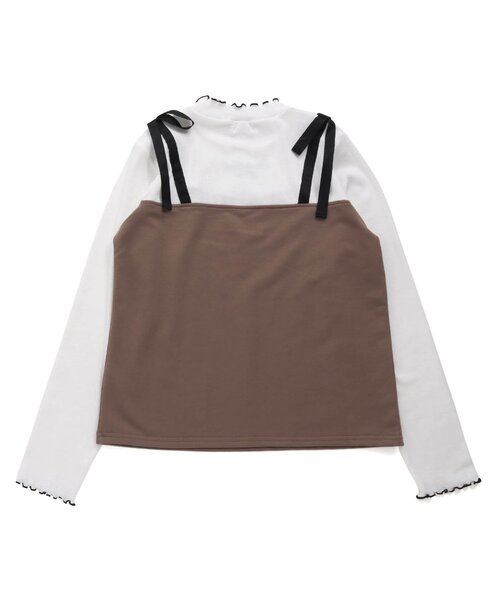 algy(アルジー)の「肩りぼんキャミドッキングロンT(Tシャツ/カットソー・キッズ・ブラウン/チェック/サックスブルー・XX-SMALL/X-SMALL/MEDIUM/SMALL)」の11枚目の写真