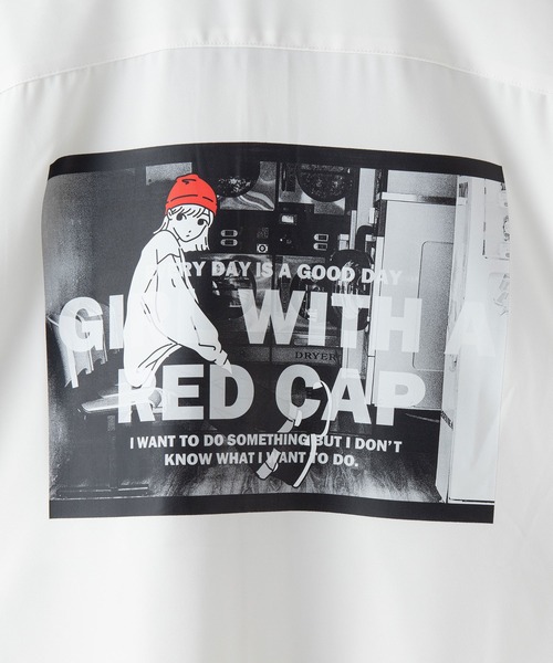 Red Cap Girl(レッドキャプガール)の「【UNIIT/ユニット】【RED CAP GIRL/レッドキャップガール】UNIIT×RED CAP GIRL コラボ ナチュラル ストレッチ ルーズシルエット バックプリント シャツ(シャツ/ブラウス・メンズ・ホワイト系その他/グレー系その他/ブルー/チャコールグレー/ベージュ系その他/ホワイト・LARGE/MEDIUM)」の11枚目の写真