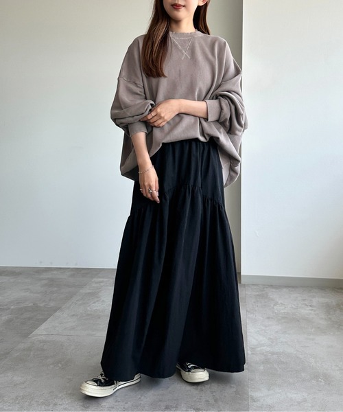 apres jour mignon(アプレジュールミニョン)の「ピグメントスウェット【ZOZOTOWN限定アイテム】(スウェット・レディース・パープル/ネイビー/ブラック系その他/グリーン/ダークブラウン/マスタード/オレンジ・フリー/X-LARGE)」の18枚目の写真