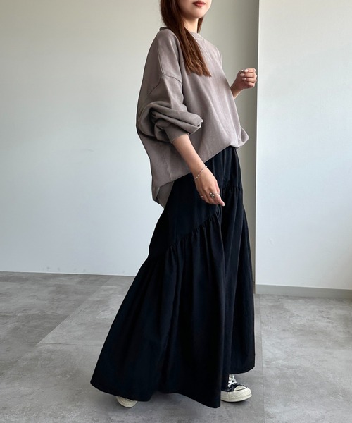 apres jour mignon(アプレジュールミニョン)の「ピグメントスウェット【ZOZOTOWN限定アイテム】(スウェット・レディース・パープル/ネイビー/ブラック系その他/グリーン/ダークブラウン/マスタード/オレンジ・フリー/X-LARGE)」の19枚目の写真