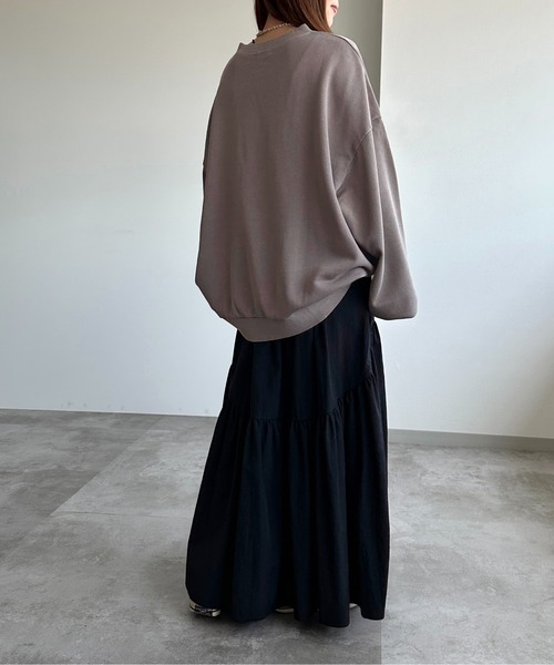 apres jour mignon(アプレジュールミニョン)の「ピグメントスウェット【ZOZOTOWN限定アイテム】(スウェット・レディース・パープル/ネイビー/ブラック系その他/グリーン/ダークブラウン/マスタード/オレンジ・フリー/X-LARGE)」の20枚目の写真