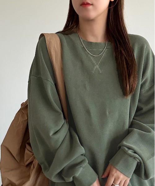 apres jour mignon(アプレジュールミニョン)の「ピグメントスウェット【ZOZOTOWN限定アイテム】(スウェット・レディース・パープル/ネイビー/ブラック系その他/グリーン/ダークブラウン/マスタード/オレンジ・フリー/X-LARGE)」の21枚目の写真