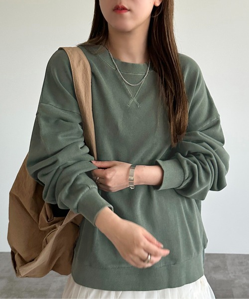 apres jour mignon(アプレジュールミニョン)の「ピグメントスウェット【ZOZOTOWN限定アイテム】(スウェット・レディース・パープル/ネイビー/ブラック系その他/グリーン/ダークブラウン/マスタード/オレンジ・フリー/X-LARGE)」の22枚目の写真