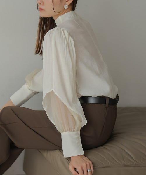 Bab（バブ）の「オーガンジーレイヤードブラウス（シャツ/ブラウス・レディース・ブラウン/ブラック/ホワイト/グリーン・M）」の10枚目の写真