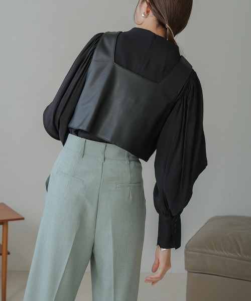 Bab（バブ）の「オーガンジーレイヤードブラウス（シャツ/ブラウス・レディース・ブラウン/ブラック/ホワイト/グリーン・M）」の17枚目の写真