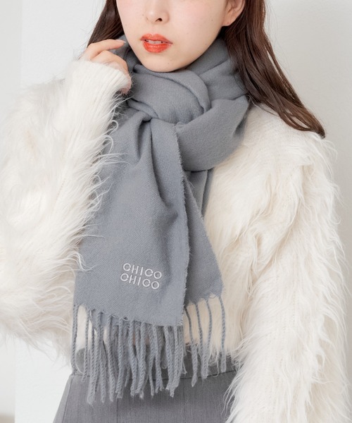 Chico（チコ）の「刺繍入りストール（マフラー・レディース・ベージュ/ブラック/アイボリー/グレー/ピンク・FREE）」の3枚目の写真