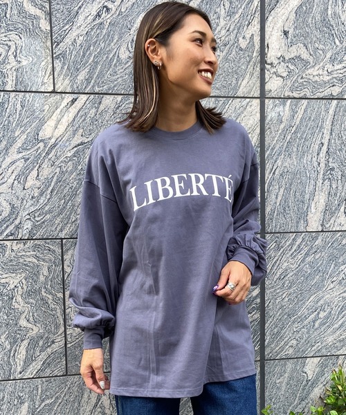 RIKKA FEMME(リッカファム)の「RIKKA FEMME/リッカファム ロンT/長袖Tシャツ 袖ダボ オーバーサイズ RF23FW09(Tシャツ/カットソー・レディース・グレー×ホワイト/ベージュ×ブラック/ホワイト×グリーン・FREE)」の3枚目の写真
