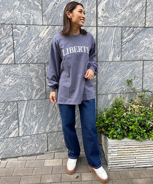 RIKKA FEMME(リッカファム)の「RIKKA FEMME/リッカファム ロンT/長袖Tシャツ 袖ダボ オーバーサイズ RF23FW09(Tシャツ/カットソー・レディース・グレー×ホワイト/ベージュ×ブラック/ホワイト×グリーン・FREE)」の15枚目の写真