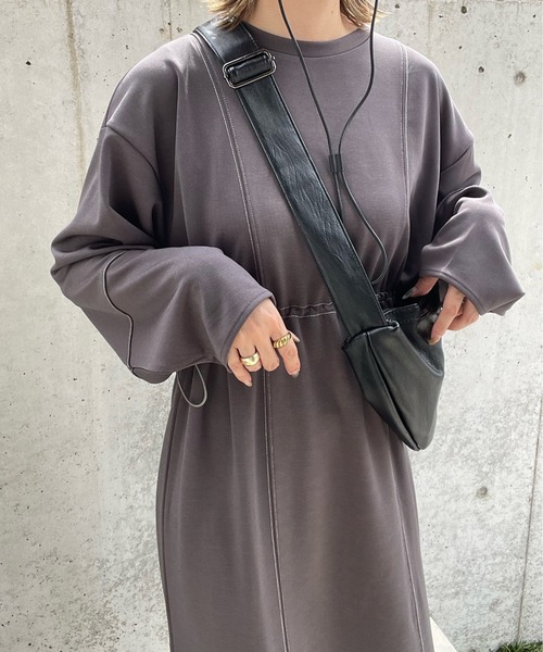 y/m by misato（イムバイミサト）の「ポンチウエストドロストワンピース（ワンピース・レディース・ブラック/アイボリー/チャコールグレー・FREE）」の18枚目の写真