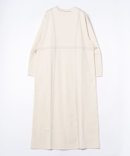 y/m by misato（イムバイミサト）の「ポンチウエストドロストワンピース（ワンピース・レディース・ブラック/アイボリー/チャコールグレー・FREE）」の4枚目の写真