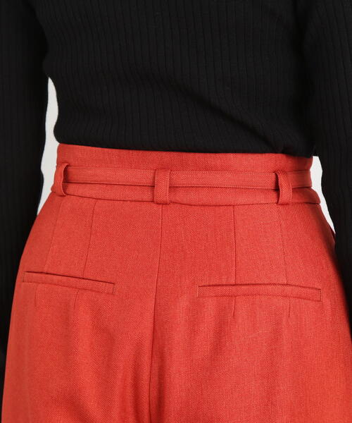 N.（N. Natural Beauty Basic）（エヌエヌナチュラルビューティーベーシック）の「【S Size Line】◆カルゼベルト付ワイドパンツ（スラックス・レディース・レッド/グレー/モカ・MEDIUM/SMALL）」の5枚目の写真