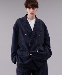 ONCILY | 【SET UP可能】STRIPE DOUBLE TAILORED BLAZER JACKET / ダブルテーラードストライプブレーザージャケット(テーラードジャケット)