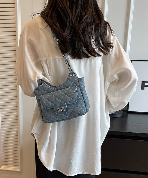 LA VORAGINE(ラ ヴォラジネ)の「2wayステッチショルダーバッグ(ショルダーバッグ・レディース・ブルー/ライトブルー/ホワイト/グレー・FREE)」の4枚目の写真