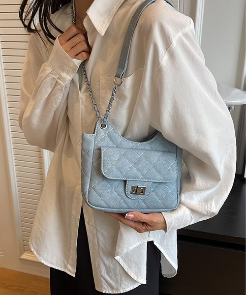 LA VORAGINE(ラ ヴォラジネ)の「2wayステッチショルダーバッグ(ショルダーバッグ・レディース・ブルー/ライトブルー/ホワイト/グレー・FREE)」の10枚目の写真
