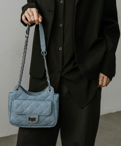 LA VORAGINE(ラ ヴォラジネ)の「2wayステッチショルダーバッグ(ショルダーバッグ・レディース・ブルー/ライトブルー/ホワイト/グレー・FREE)」の5枚目の写真