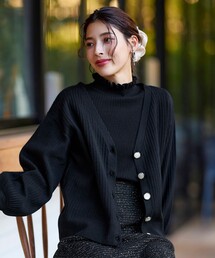 【洗える】シェルボタンカーディガン
