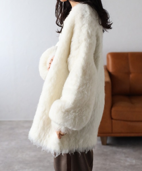 ヘアリーシャギーニットカーディガン（カーディガン/ボレロ）｜COMMRE