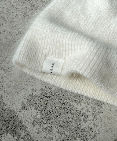 CAPRICIEUX LE'MAGE(カプリシューレマージュ)の「アンゴラビーニー(ニットキャップ/ビーニー・レディース・グレイッシュベージュ/ブラック/ネイビー/オフホワイト・FREE)」の21枚目の写真