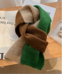 ammy.（エイミードット）の「【 ammy. / エイミードット 】 ニュアンス スリーカラー ショート マフラー（マフラー）」