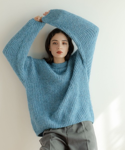 LAKOLE（ラコレ）の「オーバーサイズニットプルオーバー / 982197（ニット/セーター・レディース・ベージュ/チャコールグレー/ライトブルー・MEDIUM/SMALL）」の3枚目の写真