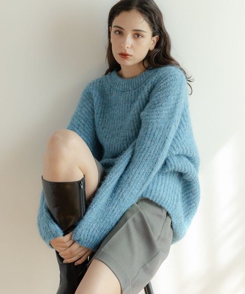 LAKOLE（ラコレ）の「オーバーサイズニットプルオーバー / 982197（ニット/セーター・レディース・ベージュ/チャコールグレー/ライトブルー・MEDIUM/SMALL）」の15枚目の写真