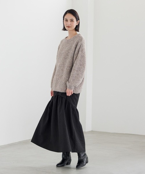 LAKOLE（ラコレ）の「オーバーサイズニットプルオーバー / 982197（ニット/セーター・レディース・ベージュ/チャコールグレー/ライトブルー・MEDIUM/SMALL）」の4枚目の写真