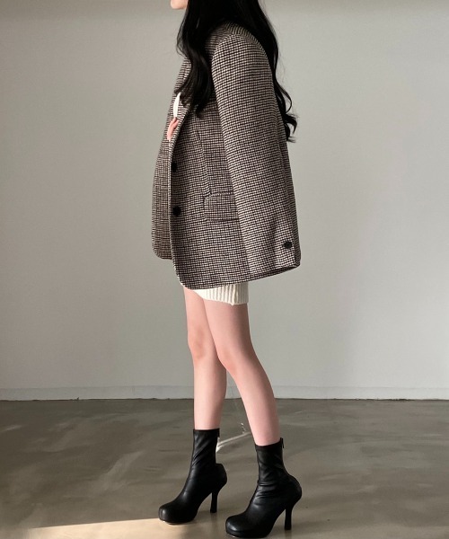 オーバーチェックジャケット（テーラードジャケット）｜by muni:r