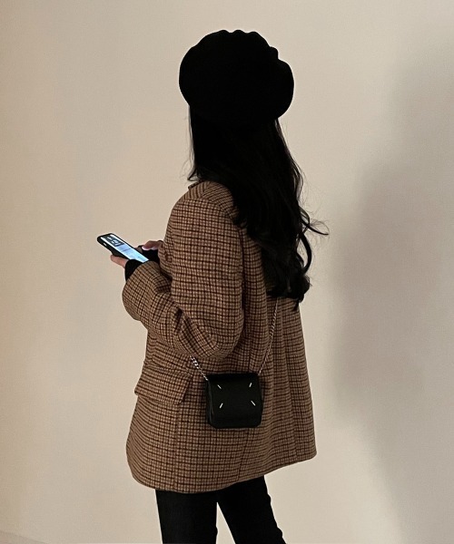 極美品　オンリープレミオ　テーラードジャケット　チェック　アルパカ　モヘヤ　37 ANATOMICA アナトミカ チェック ウール ローファージャケット 530-552