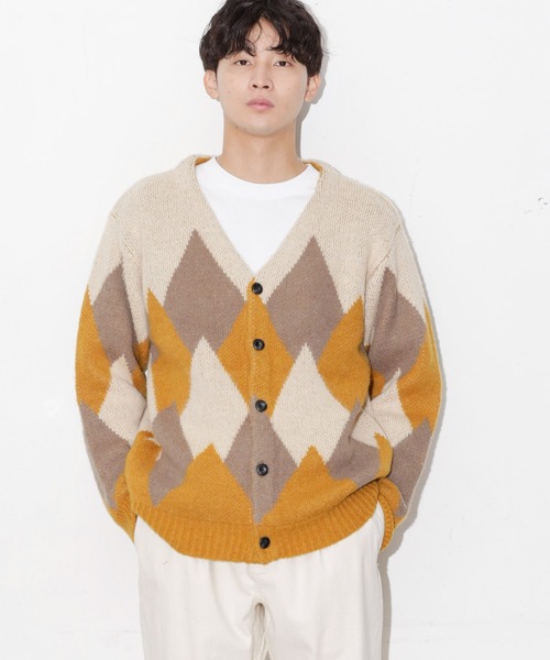 セール】アーガイルワイドカーディガン（カーディガン/ボレロ）｜NANO  
